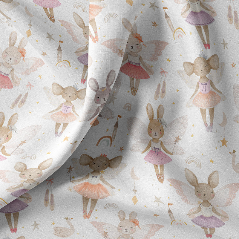Printed Cotton LOLALIZA White / Pink